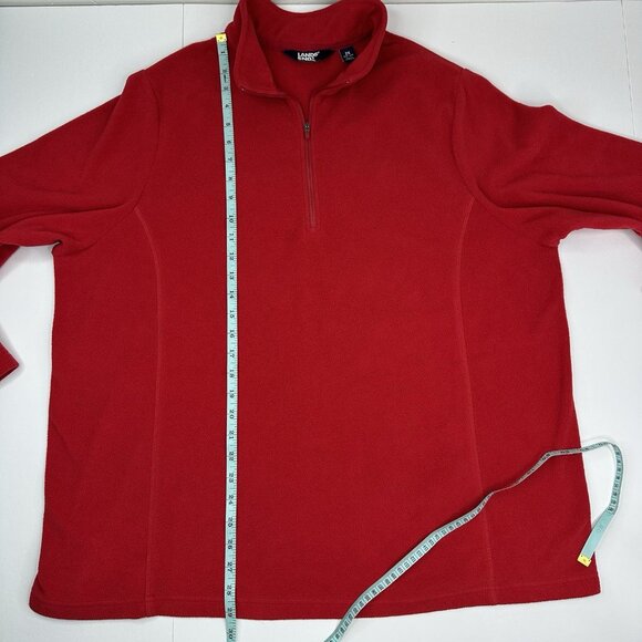 Lands' End Women's Red Athletic Quarter Zip Fleece Activewear Top 2XL/20-22W/C51 - Picture 12 of 15